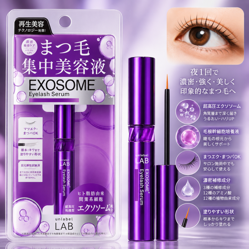 LABアンレーベルラボ エクソソーム 睫毛美容液 5.5g｜夜間濃密ケア・睫毛修護精華・まつエクOK