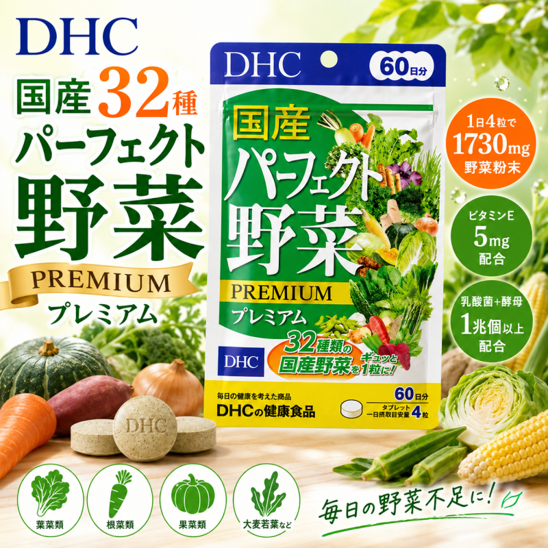 【日本代購】日本DHC 維生素 健康保健食品 蔬菜32種 綜合蔬菜 60日份