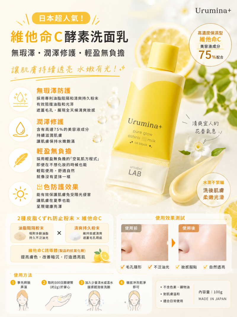 日本進KOSE 高絲 Urumina+ 檸檬黃亮澤防護粉底乳液 35g