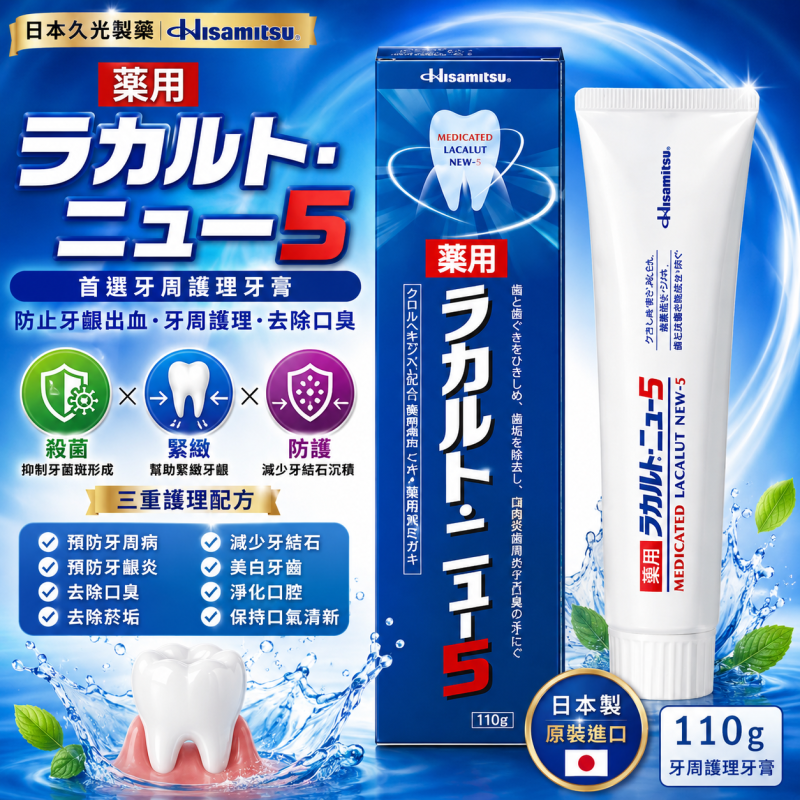 【日本代購】日本久光製藥 防止牙齦出血牙膏 110g/190g 多效小藍管 去除口臭 牙周護理