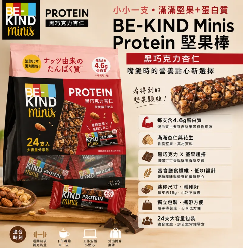 Minis Protein 黑巧克力＆杏仁堅果棒