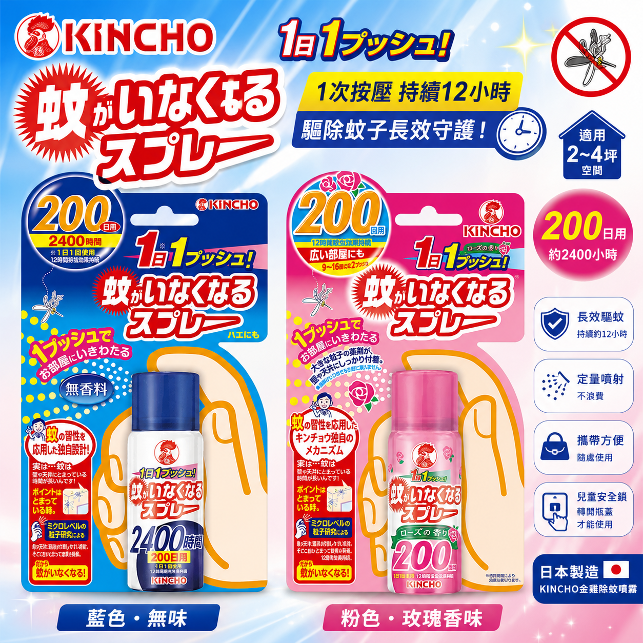 日本製Kincho金雞除蚊噴霧200日
