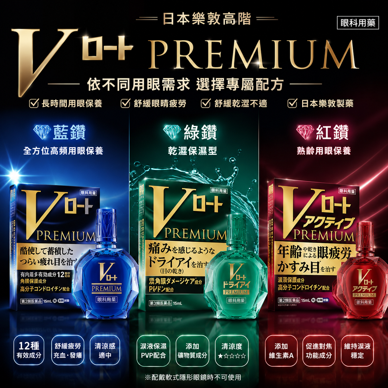 【日本代購】樂敦 V 頂級眼藥水 V Rohto Premium| 緩解眼部疲勞