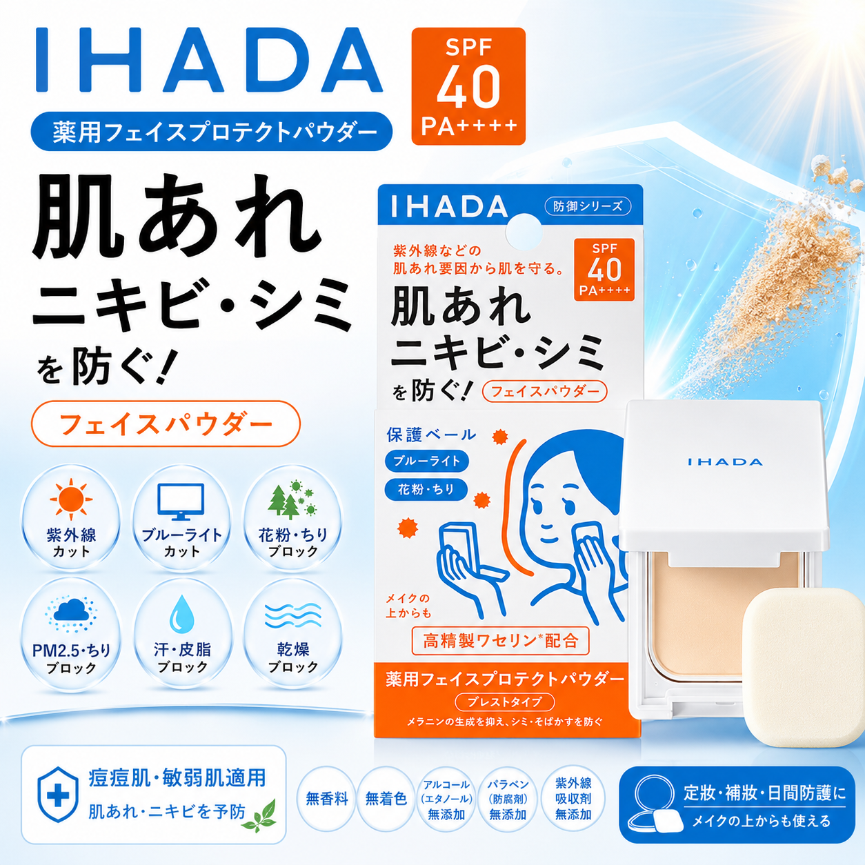 【日本代購】IHADA 藥用防護粉餅 ❘ 痘肌、敏感肌適用